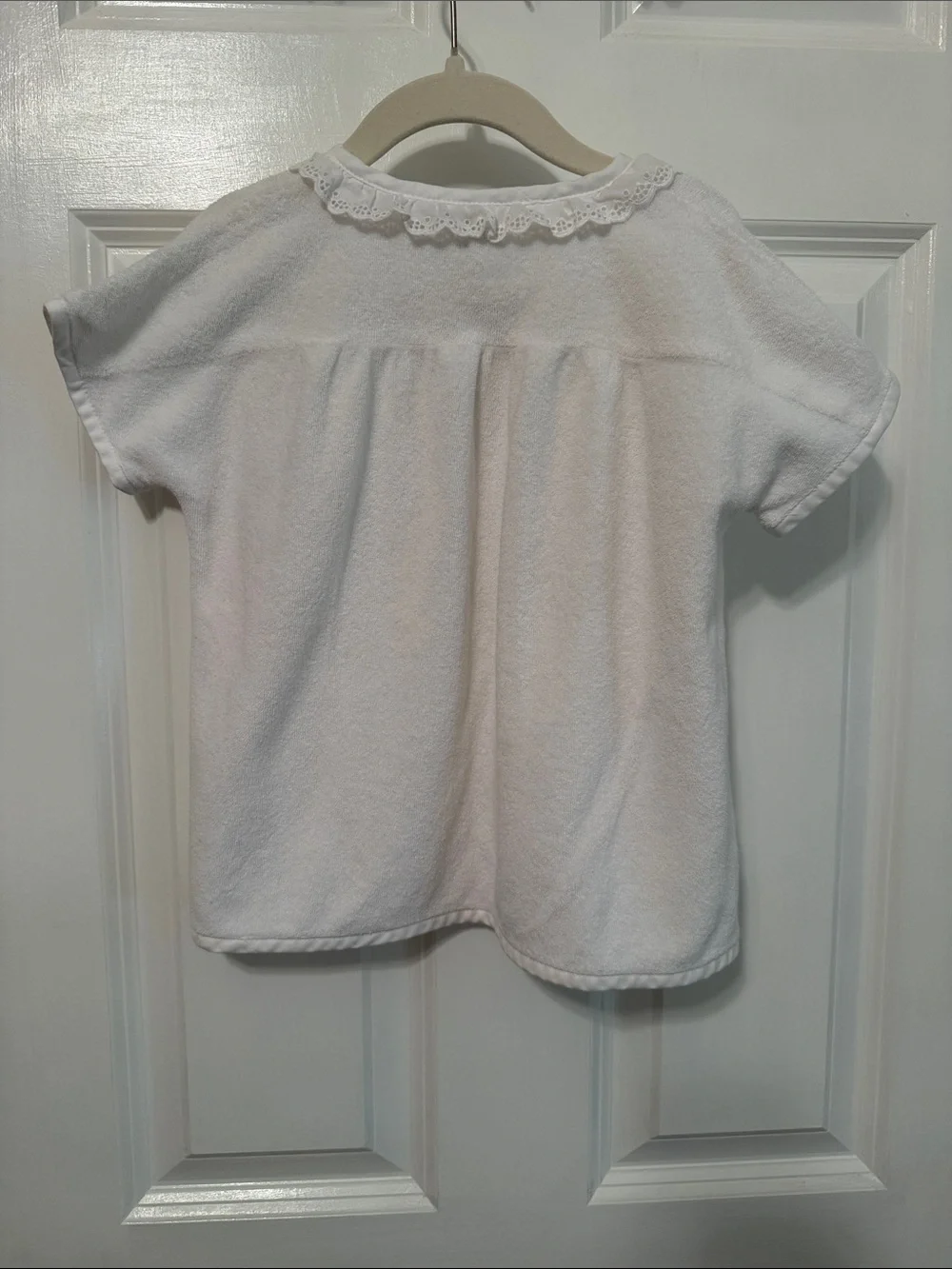 Florence Eiseman  White Terry Tie-Front Kids coverup top